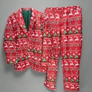 Dec 25th Life of the Party 2-Piece LED Light Up Suit Mens XXL Christmas Festive